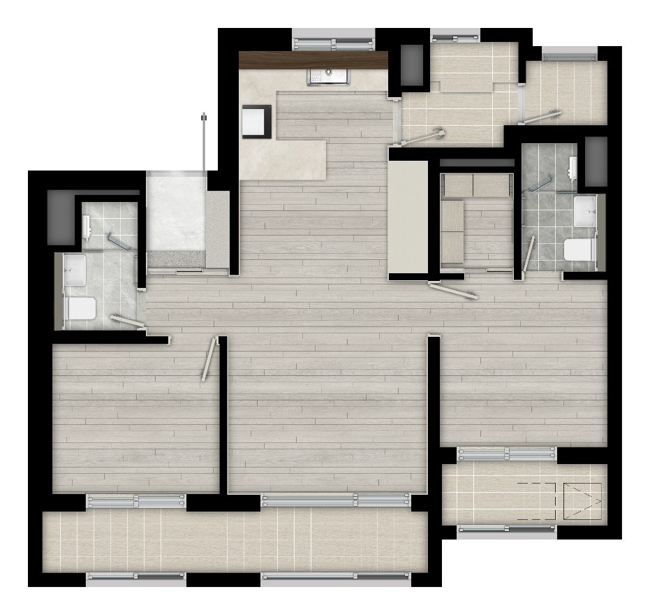힐스테이트 오송 레이크센트럴 전용 59A-2 평면도
